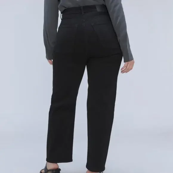 Everlane Womens The Curvy Way High Straight Leg Jean Size 29 Black